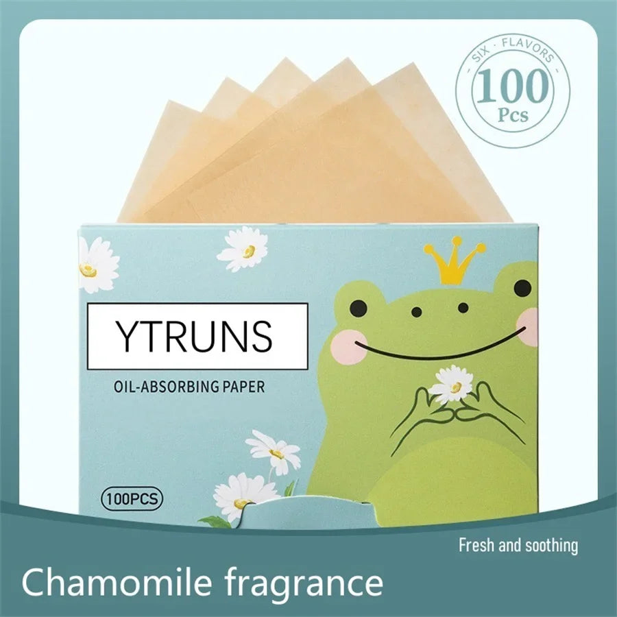 Oil Blotting Sheets 100pcs – Green Tea, Rose & Bamboo Charcoal