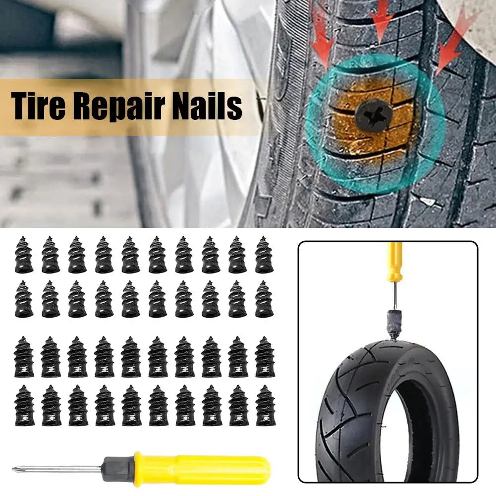 Tire Repair Nails 20 S+ Screwdriver Rubber Puncture Plugs Car