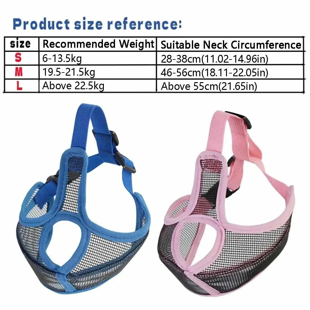 Breathable Mesh Dog Muzzle – Anti-Chew & Anti-Bark Cover