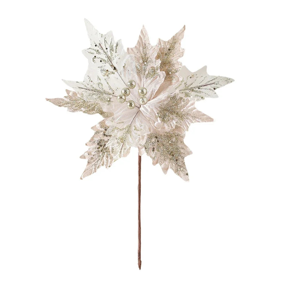 Glitter Simulated Christmas Flower Tree Decoration 30×35cm