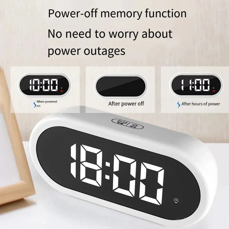 LED Digital Alarm Clock | Snooze, Dimmer & USB Charging