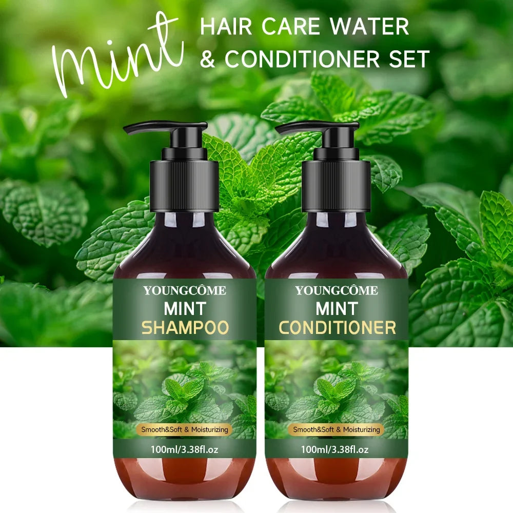 YOUNGCOME Peppermint Oil Shampoo & Conditioner Set 3.38 oz