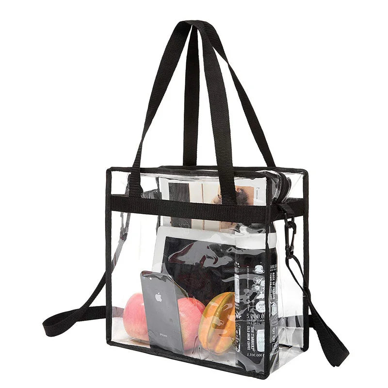 Clear PVC Tote Bag Women Large Capacity Waterproof Storage Gym
