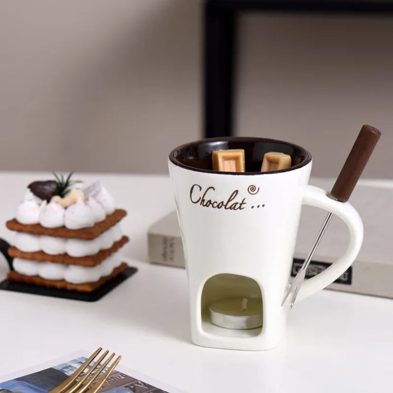 European Candle Cup Cheese Chocolate Melting Ceramic Mug Heating Food