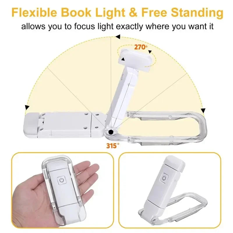 LED Clip-On Book Light | USB Rechargeable, 9 Modes, Kids