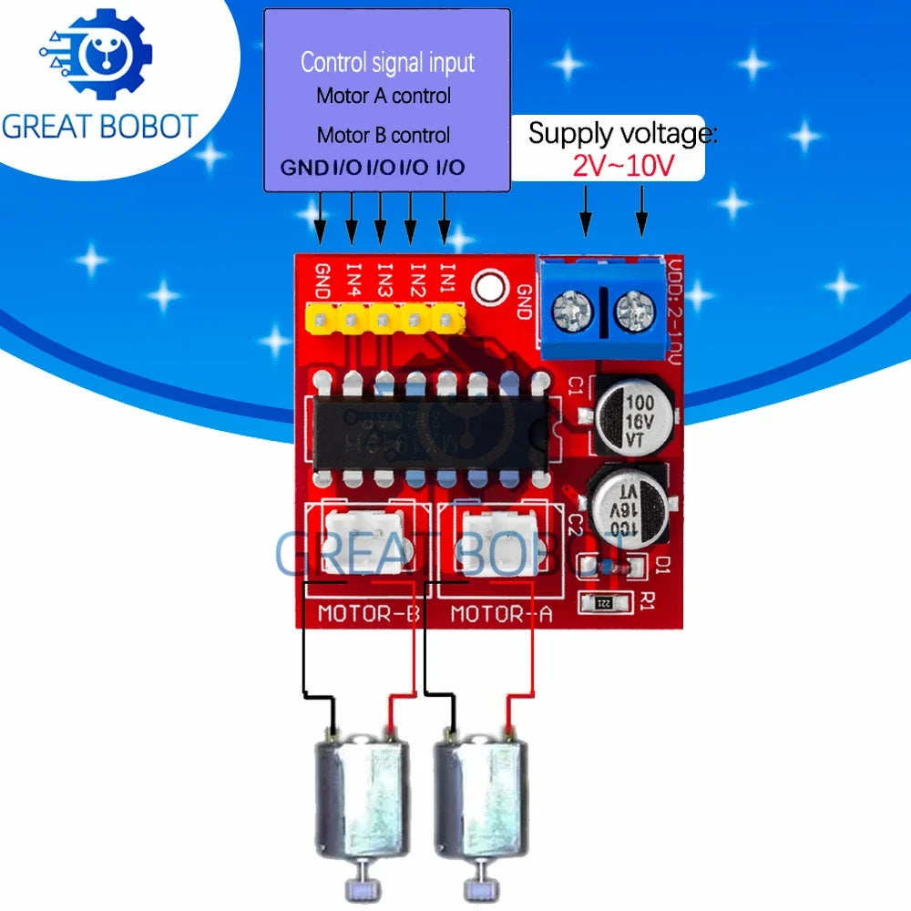 MX1919 2.5A Dual H-Bridge DC Motor Driver Module for Arduino