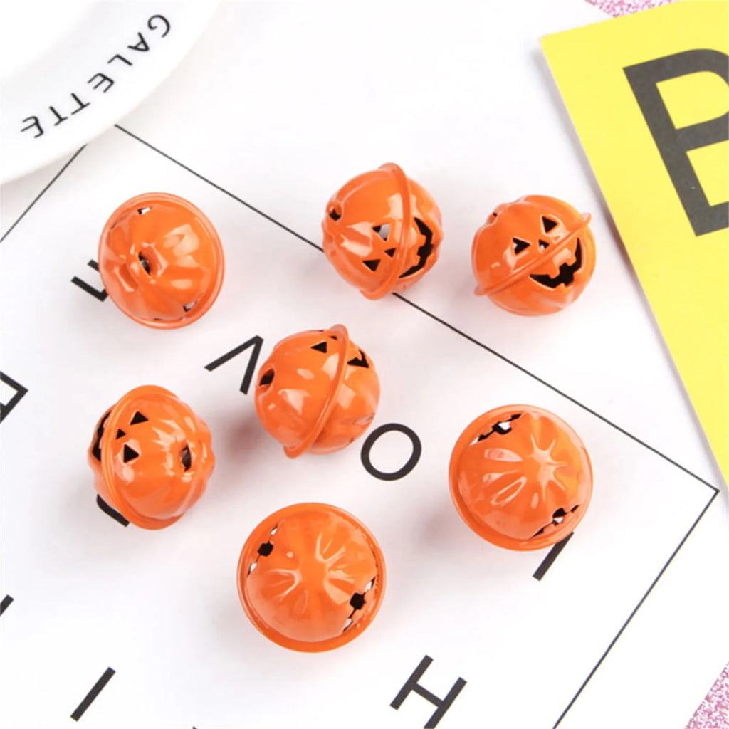 5-Pack Halloween Pumpkin Jingle Bells | 4cm Metal Jack-O-Lantern