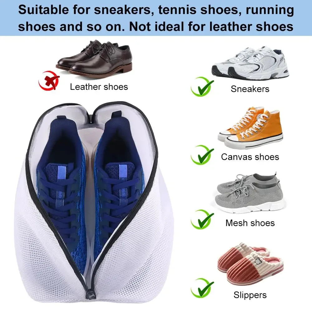 Mesh Shoe Laundry Bags with Zip, Set of 3 | Sneakers & Delicates