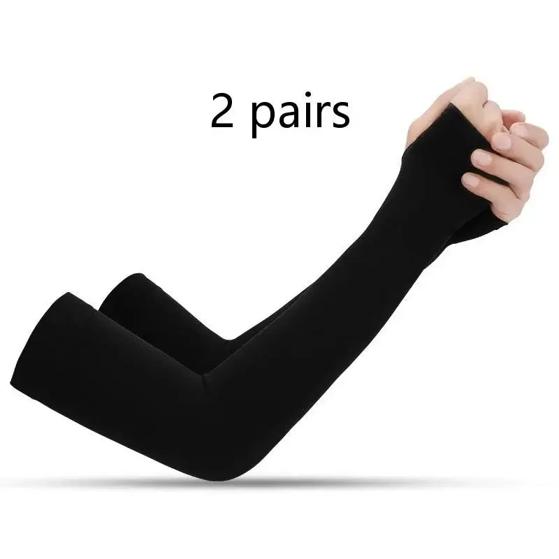 UV Arm Sleeves for Cycling & Driving – 2 Pairs Black