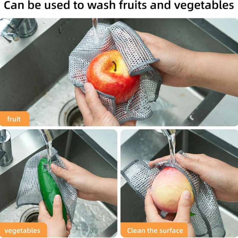 Non-Scratch Wire Microfiber Dishcloth | Multipurpose Cleaning Cloth