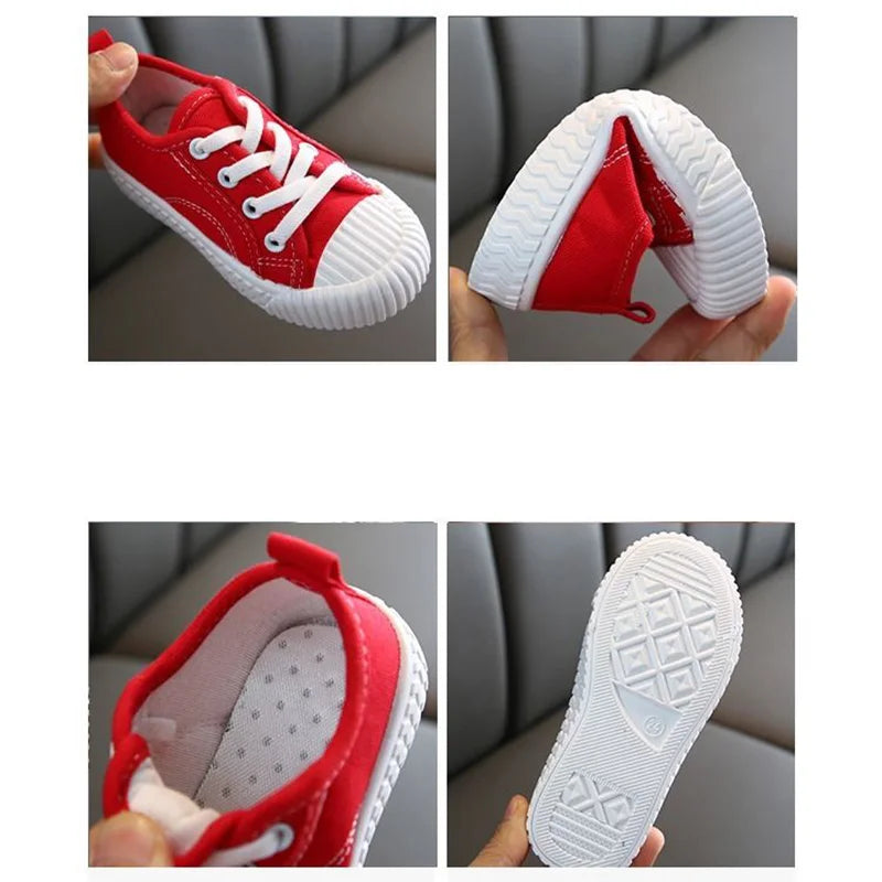 Lorilury Kids Canvas Sneakers – Unisex Lace-Up Casual Shoes