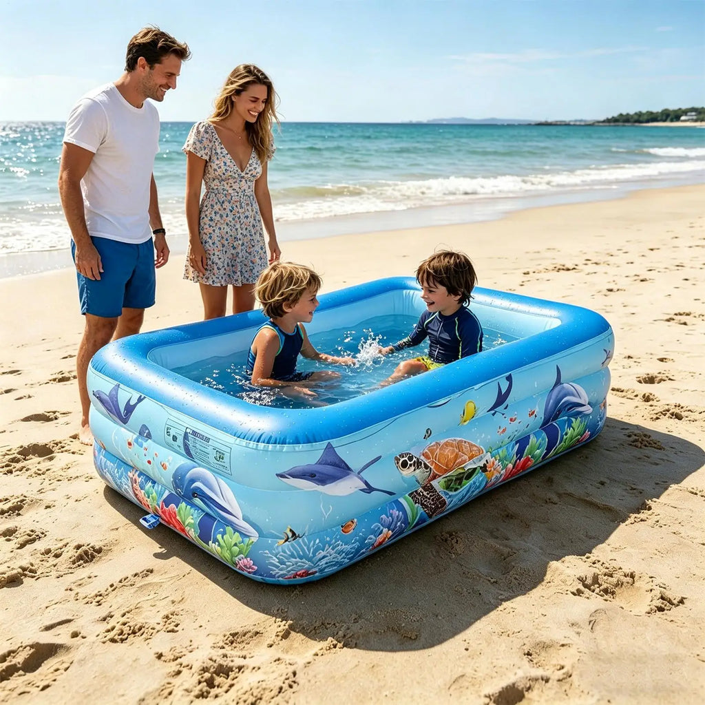 Inflatable Rectangle Kiddie Pool 140x90cm – Backyard & Camping