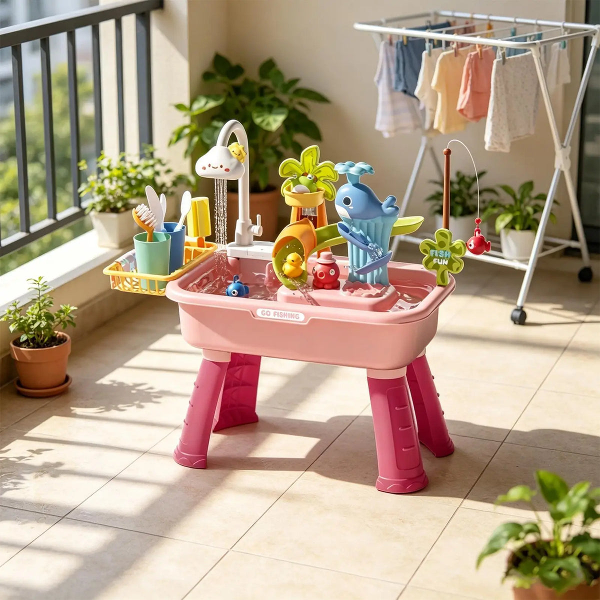 Kids Water Activity Table with Running Water & 43 Accessories