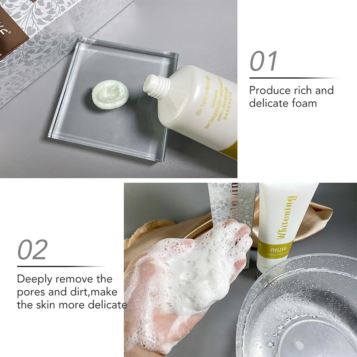 AILKE White Rose Whitening Facial Cleanser | Deep Cleanse 120g