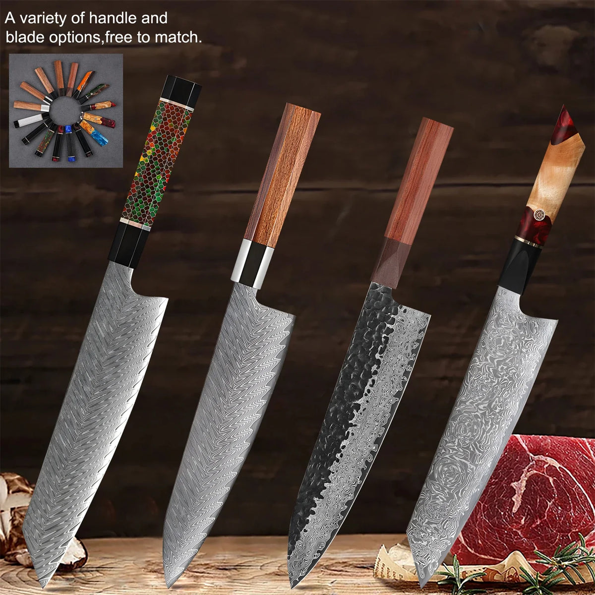 Damascus Steel Blank Blade – DIY Cleaver Knife Making Tool