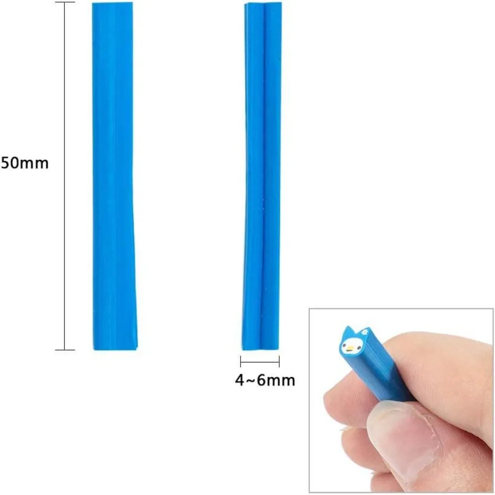 50PCS Polymer Clay Cane Slices – 3D Nail Art Decorations
