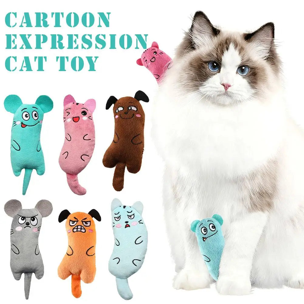 Catnip Plush Cat Toy – Cartoon Expression Crinkle Mouse