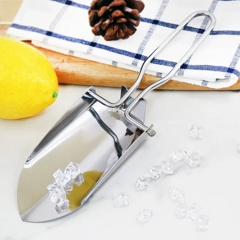 Stainless Steel Folding Ice Scoop – Multifunctional Bar & Kitchen Tool
