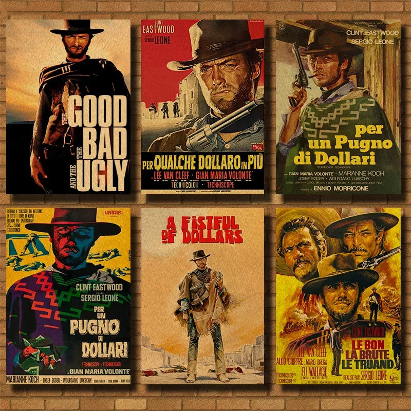 The Good the Bad & the Ugly Kraft Paper Movie Poster