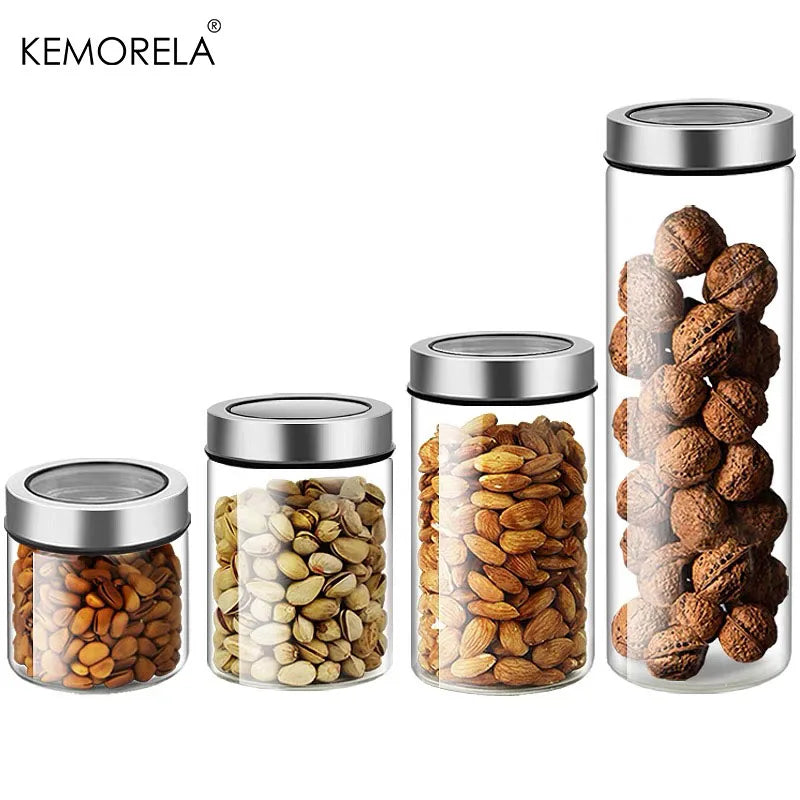 KEMORELA Glass Airtight Storage Jar – Coffee, Cereal & Snacks