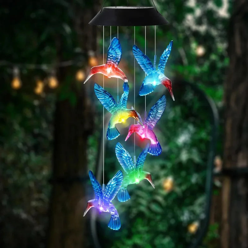 Solar Powered Wind Chime Garden Lights Outdoor Stake Yard Landscape