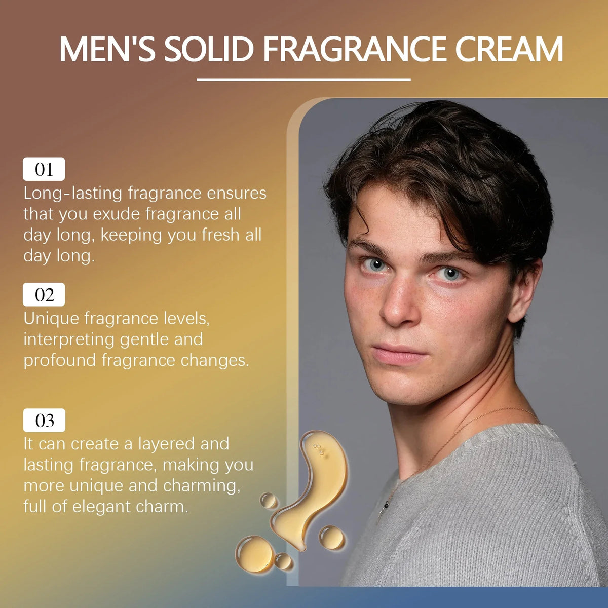 East Moon Men's Sandalwood Solid Fragrance Balm | Long-Lasting
