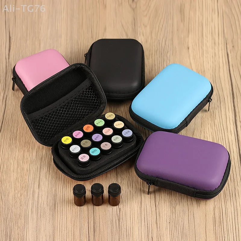 15-Slot Portable Essential Oil Case & Roller Bottle Organizer