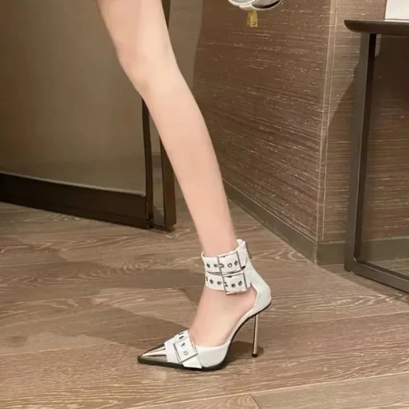 Women's Pointed Toe Stiletto Sandals – Buckle High Heels