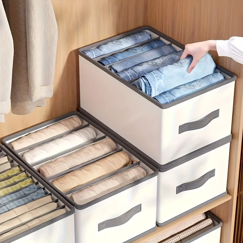 Foldable Fabric Drawer Organizers Handles Multi-compartment Storage