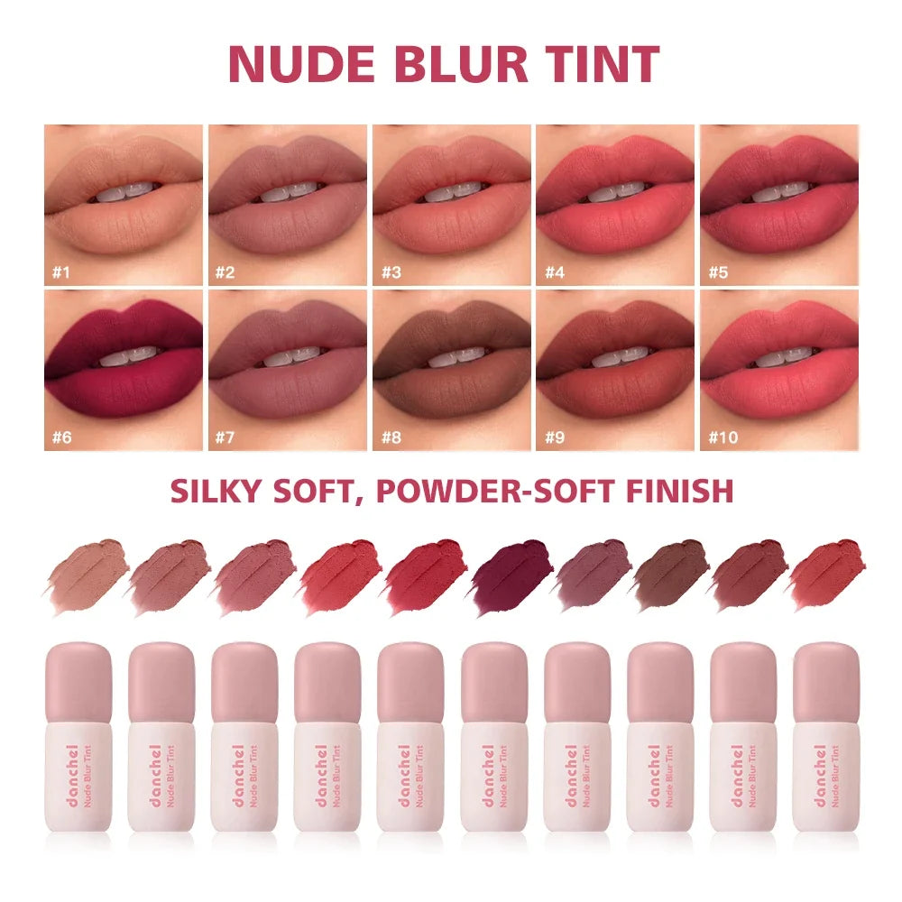 Nude Blur Lip Tint & Cheek Blush – 10 Shades, Velvet Finish