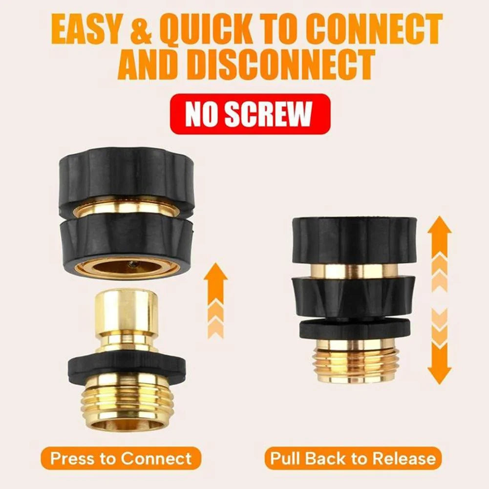 4-Piece 3/4" Garden Hose Quick Connect Adapter Set | No-Leak