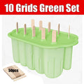 Silicone Popsicle Molds 8/10 Grid Ice Pop Maker + 50 Sticks