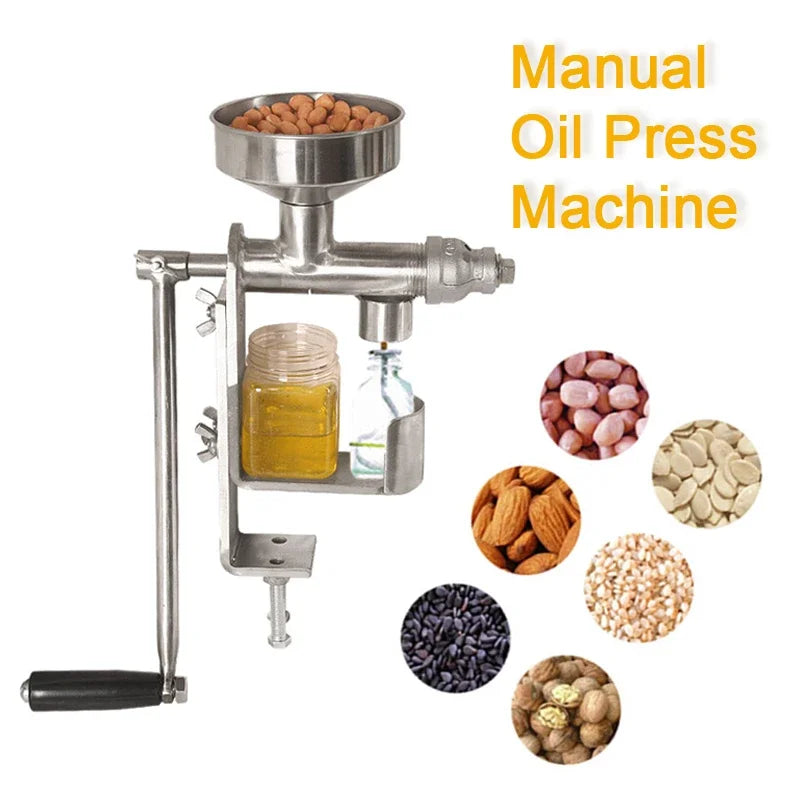 Manual Hand-Crank Oil Press | 304 Stainless Steel | 3KG