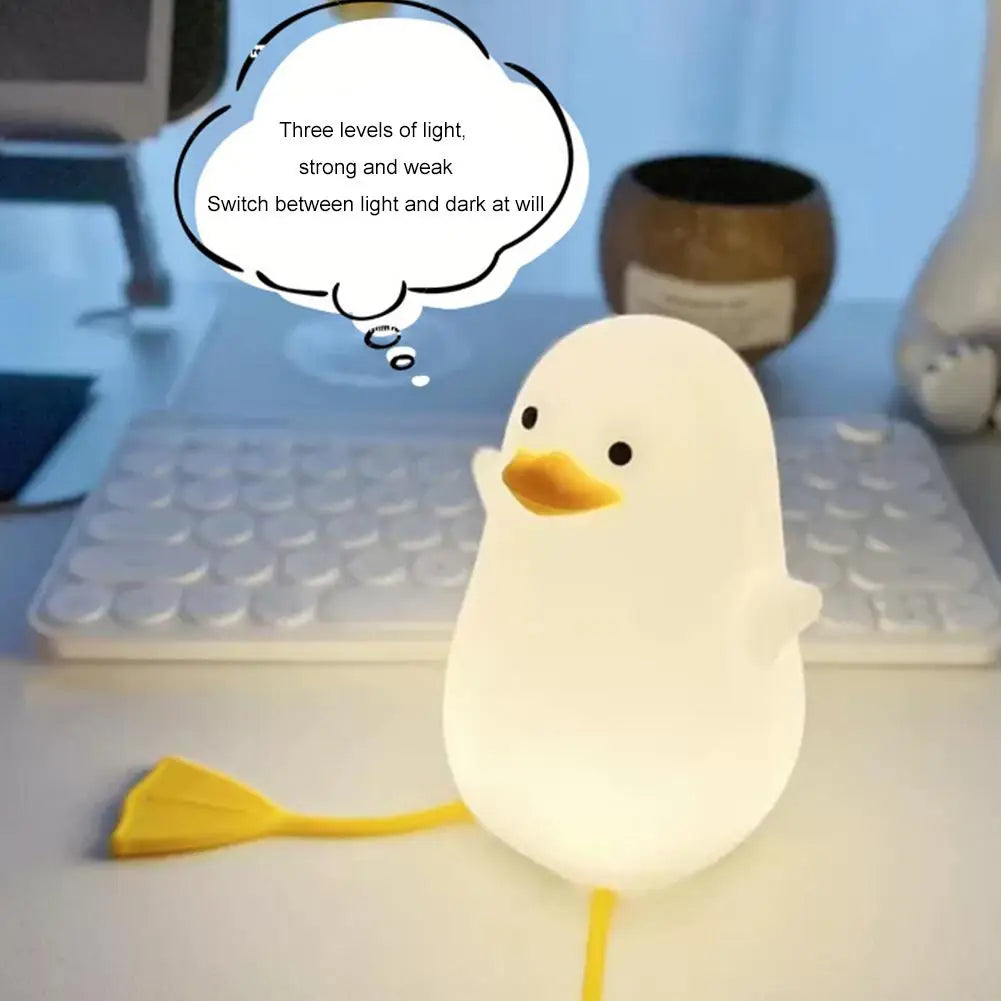 Duck Night Light for Kids – Dimmable Silicone Touch Lamp USB