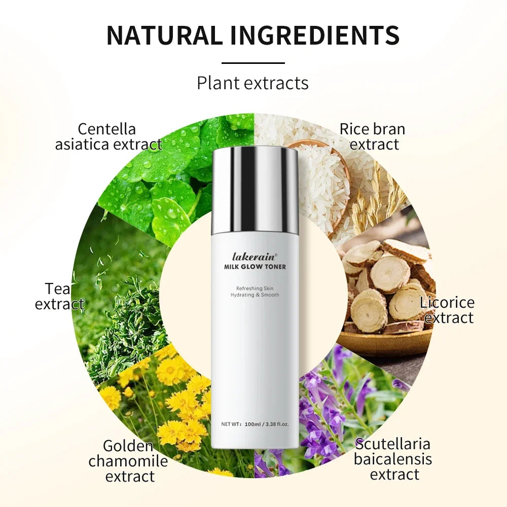 Milk Glow Toner Brightening Skin Powerfully Moisturizes Relieve Dry