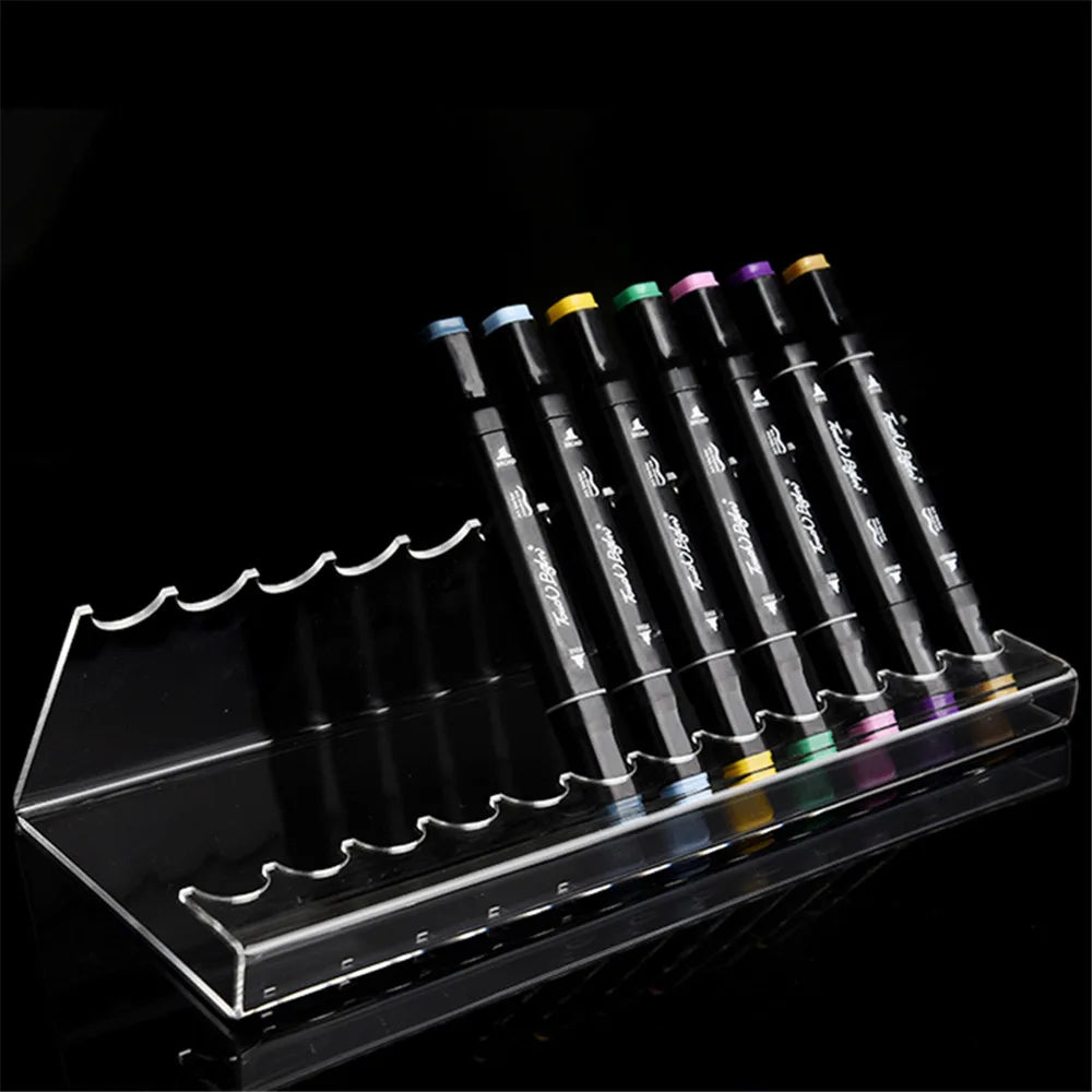 Clear Acrylic Pen & Brush Organizer Stand – 6 or 12 Slots