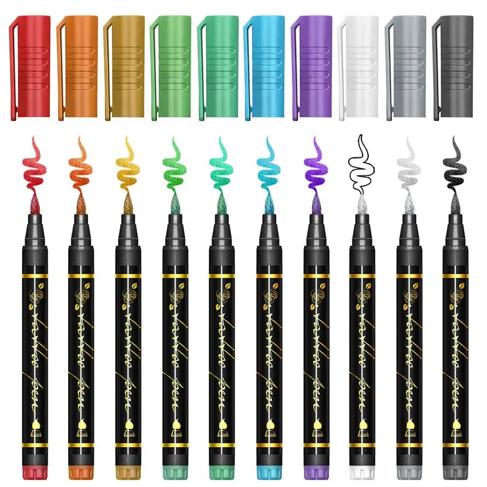 10 Dual-End Temporary Tattoo Markers – Body & Face Paint Pens