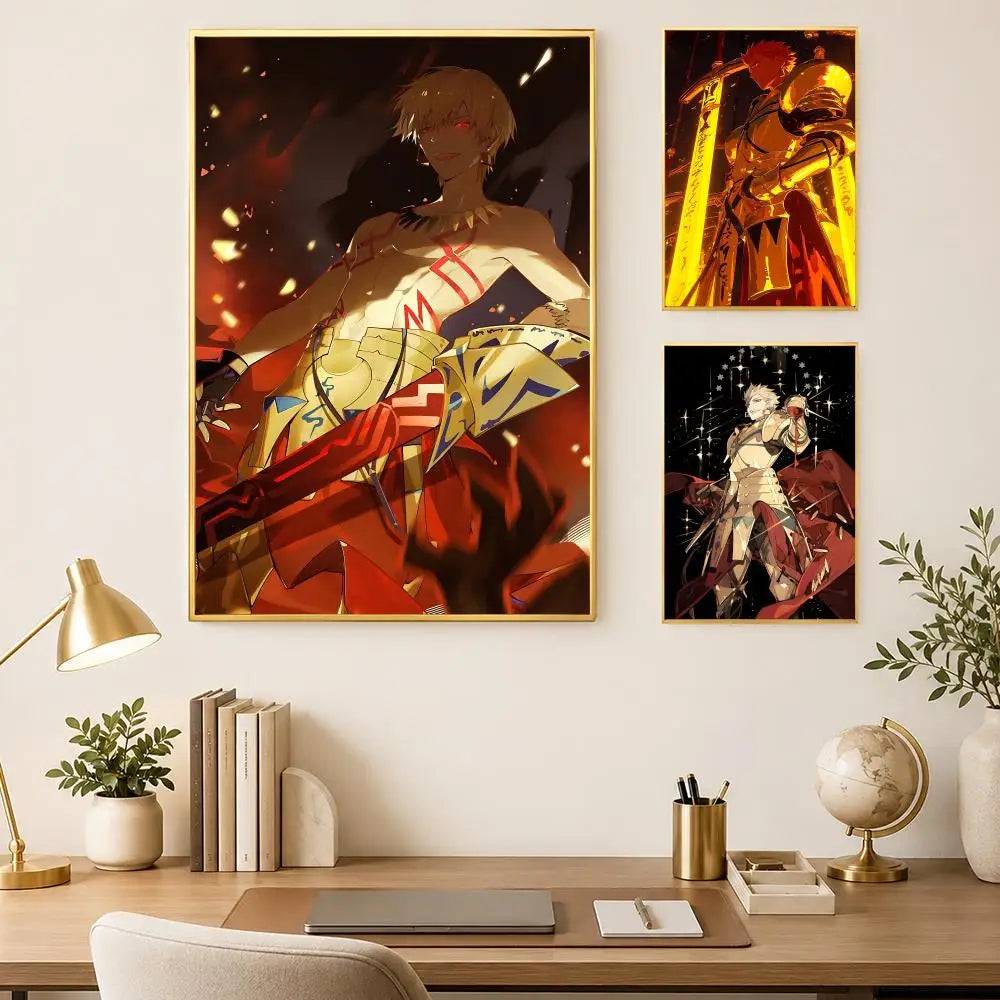 Anime Gilgamesh Self-Stick HD Wall Art Poster | Waterproof Decor