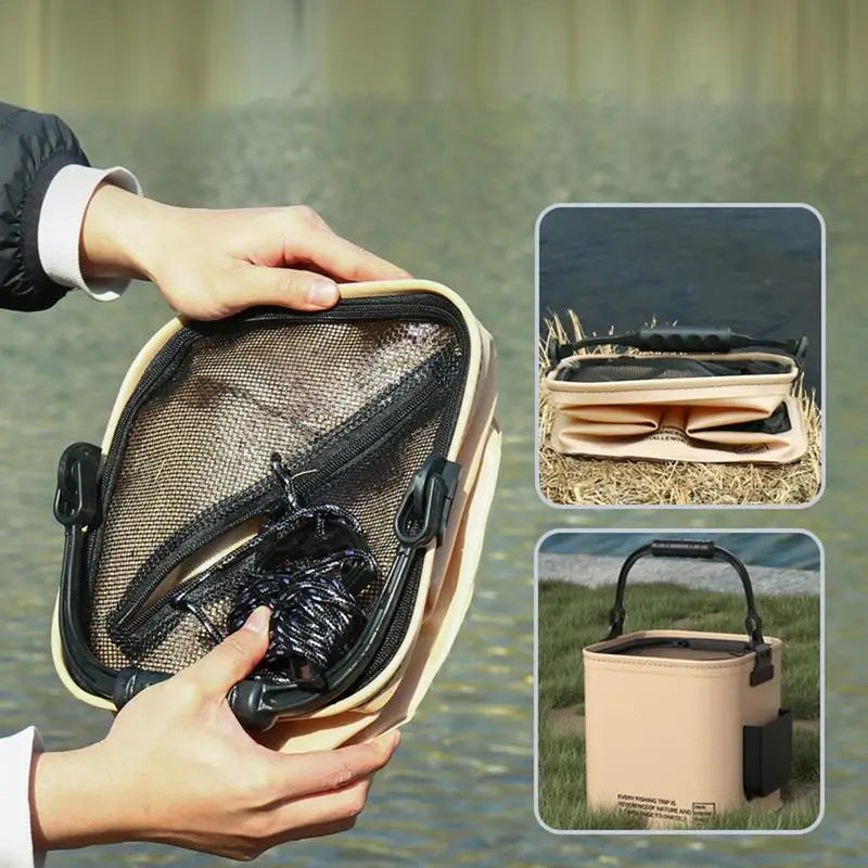 Fishing Bucket Foldable Fish Bait Multifunctional Waterproof Water