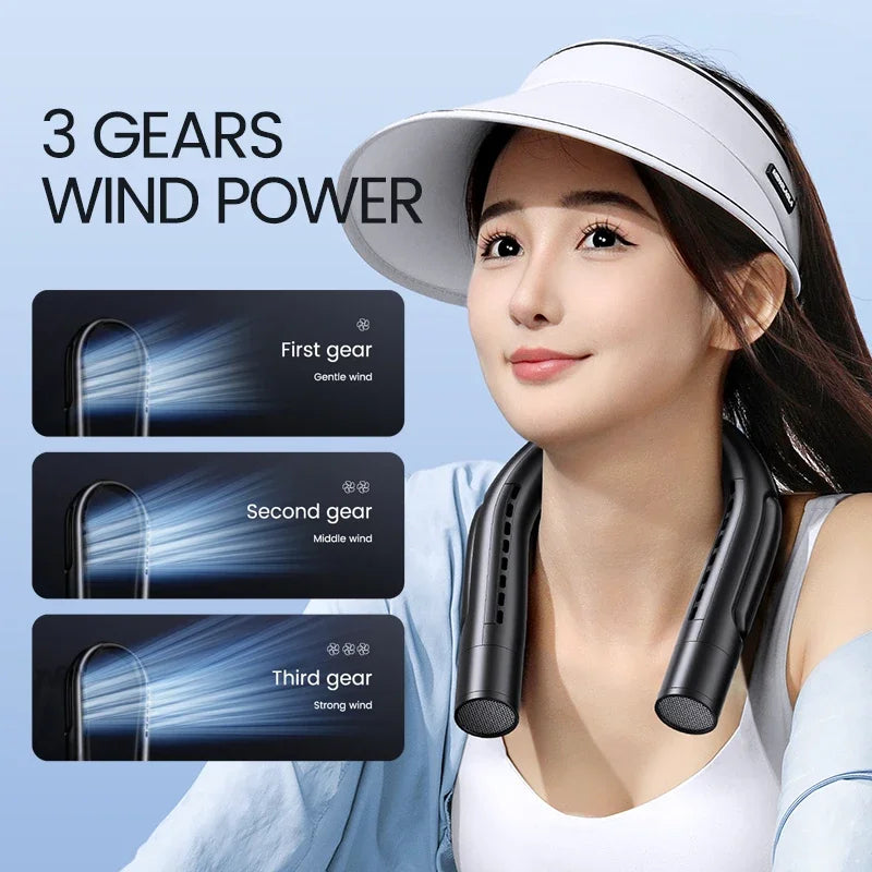 URGGU Bladeless Neck Fan 4000mAh USB Rechargeable Wearable