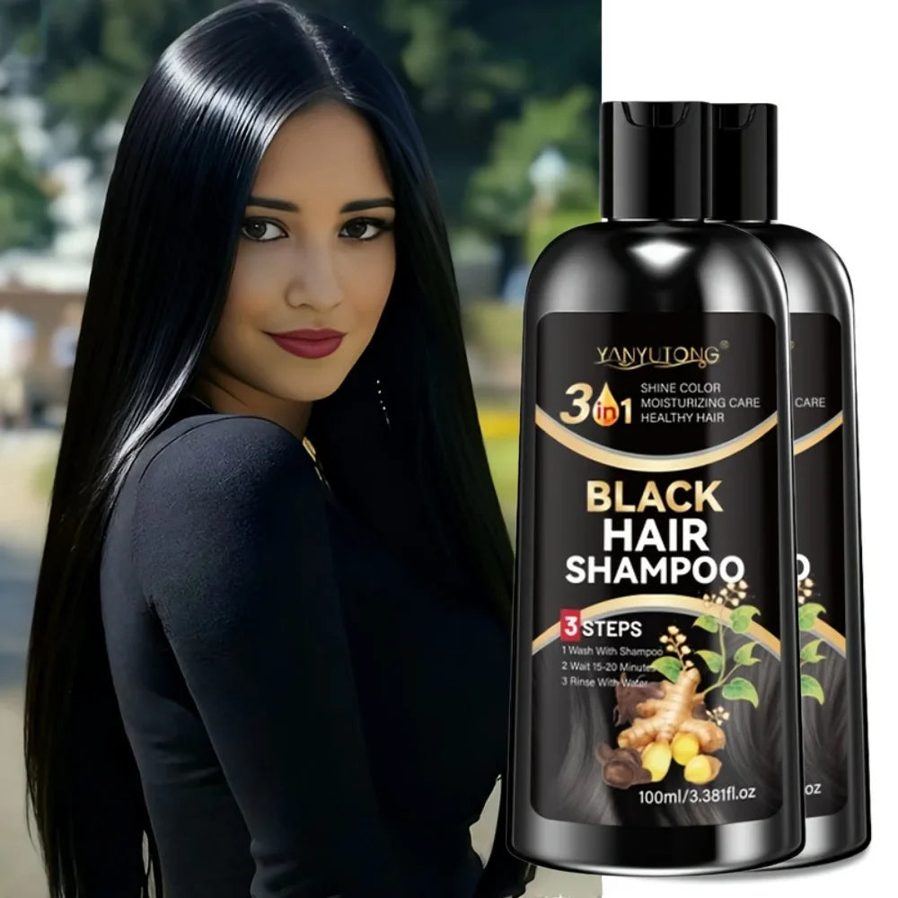 3-in-1 Plant-Based Black Hair Color & Gray Coverage Cream