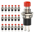 1A 250VAC SPST Mini Pushbutton Switches Normally Open NO Black Red