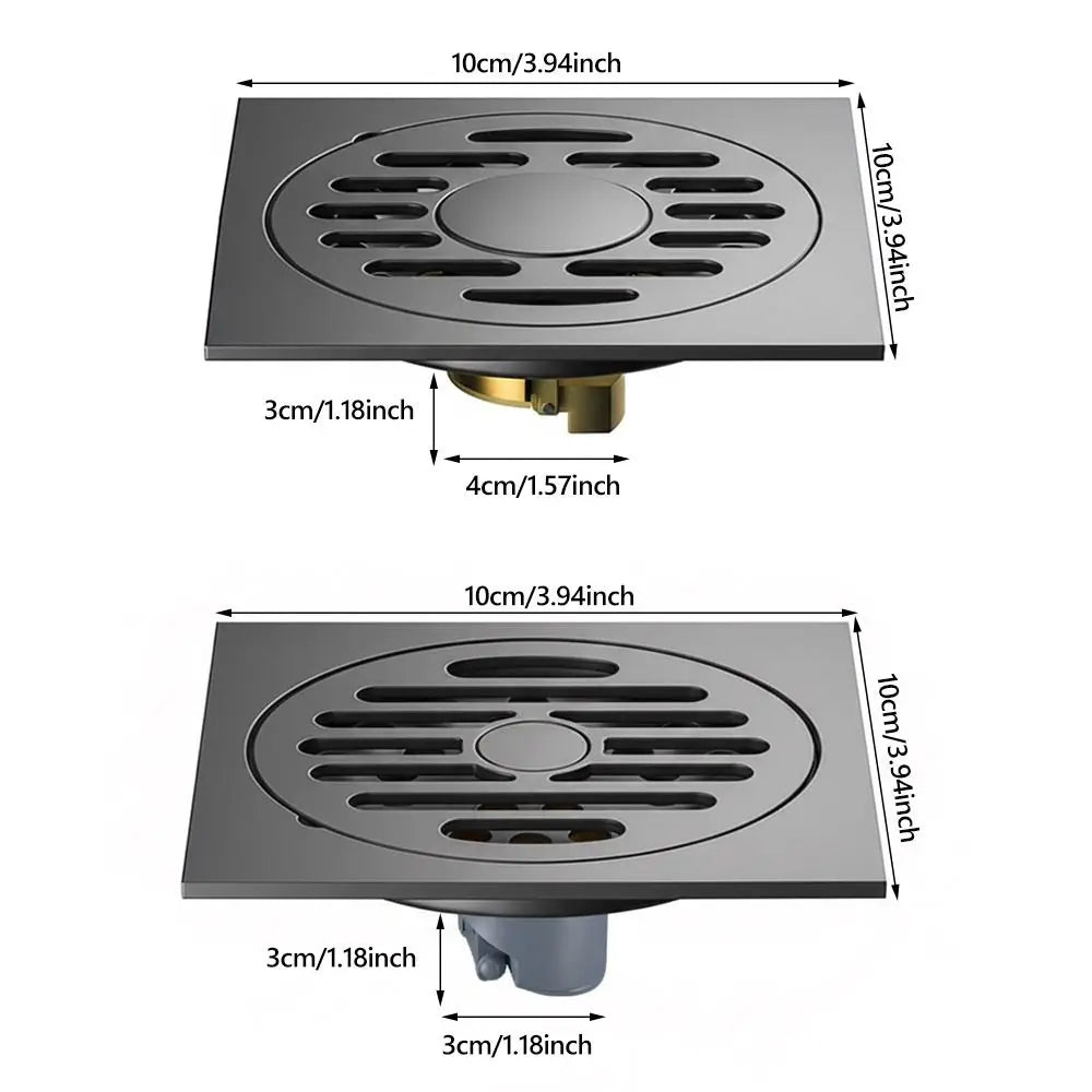 Stainless Steel Shower Floor Drain Grey Backflow Preventer Kitchen