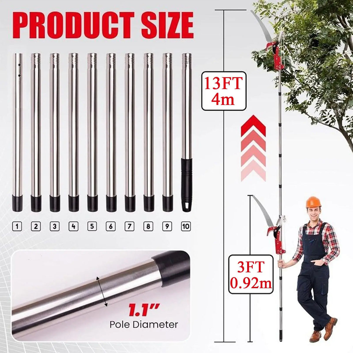 Telescoping Pole Saw & Pruner Set – 13 ft Tree Trimmer Tool