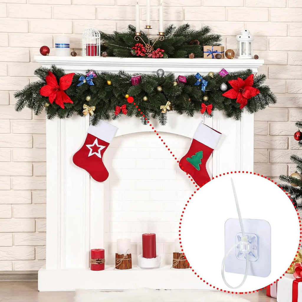 40-Pack Transparent Self Adhesive Hooks | No-Drill Wall Hangers