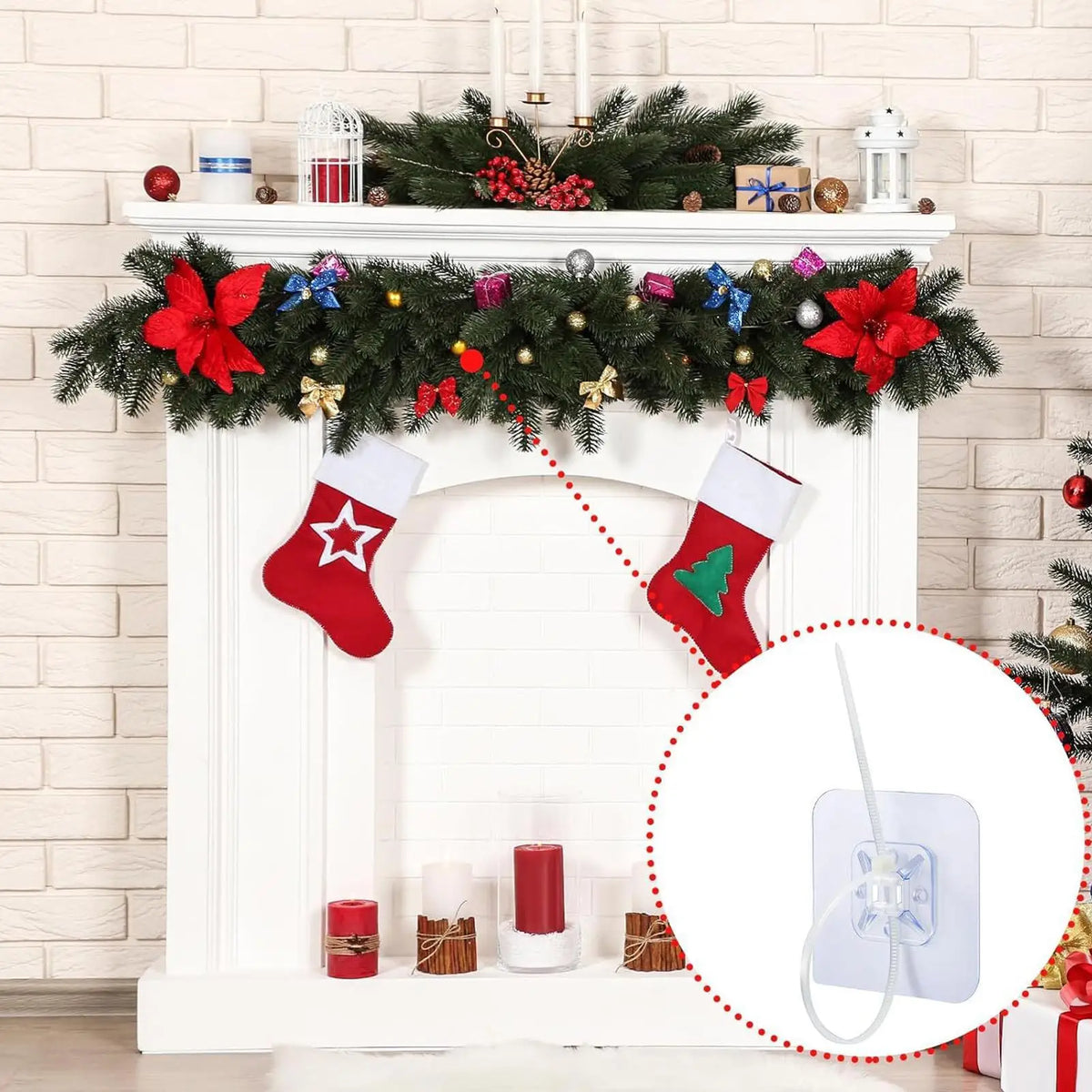 40-Pack Transparent Self Adhesive Hooks | No-Drill Wall Hangers