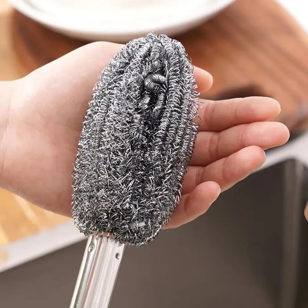 Portable Steel Wool Cleaning Brush No Shedding Durable Toilet Brushss