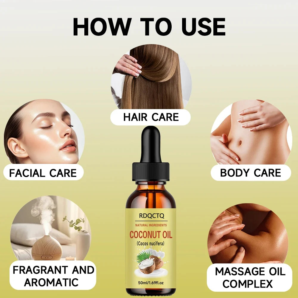 RDQCTQ Coconut Oil – Natural Hair & Skin Moisturizer