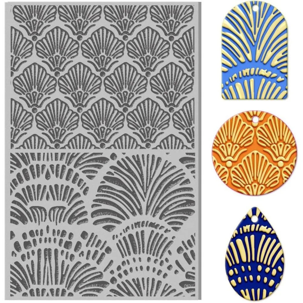 Abstract Shells Polymer Clay Texture Mat – DIY Stamp Tool