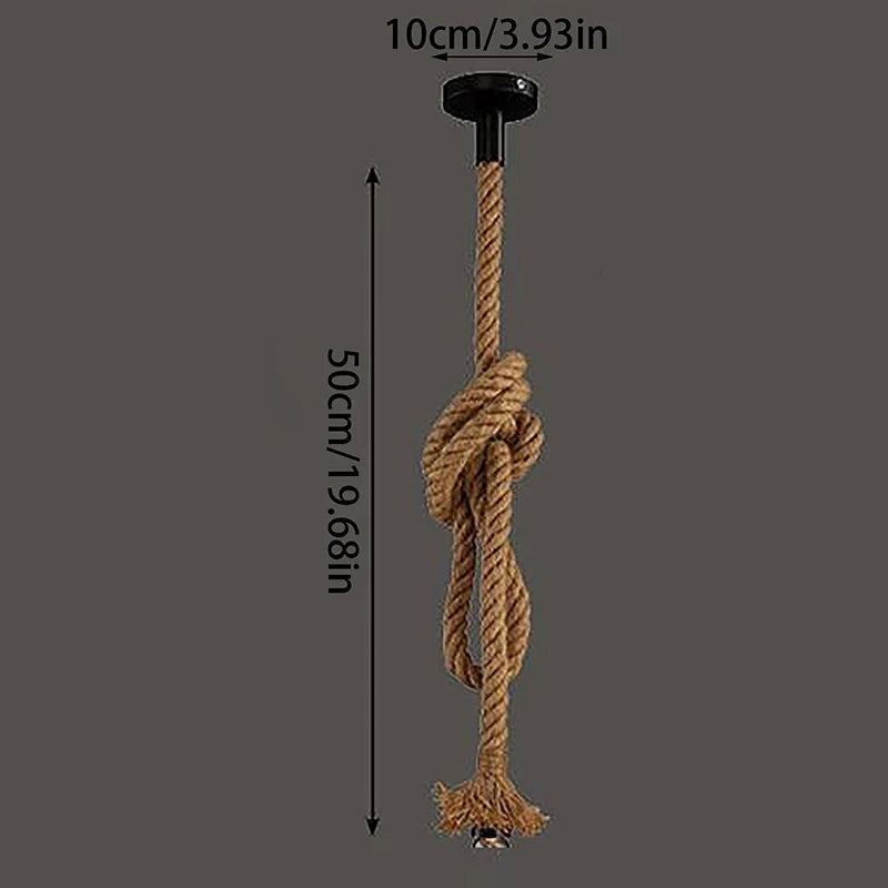 Vintage Hemp Rope Pendant Lamp – Industrial Hand-Woven Light